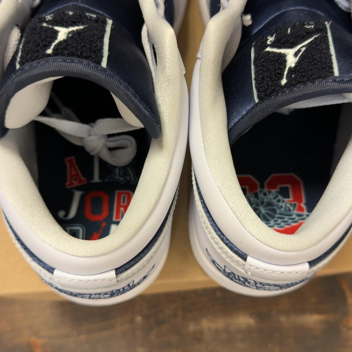 Jordan 1 Low SE Football Grey White Gym Red Midnight Navy (Women's) Size 11.5W - Image 6