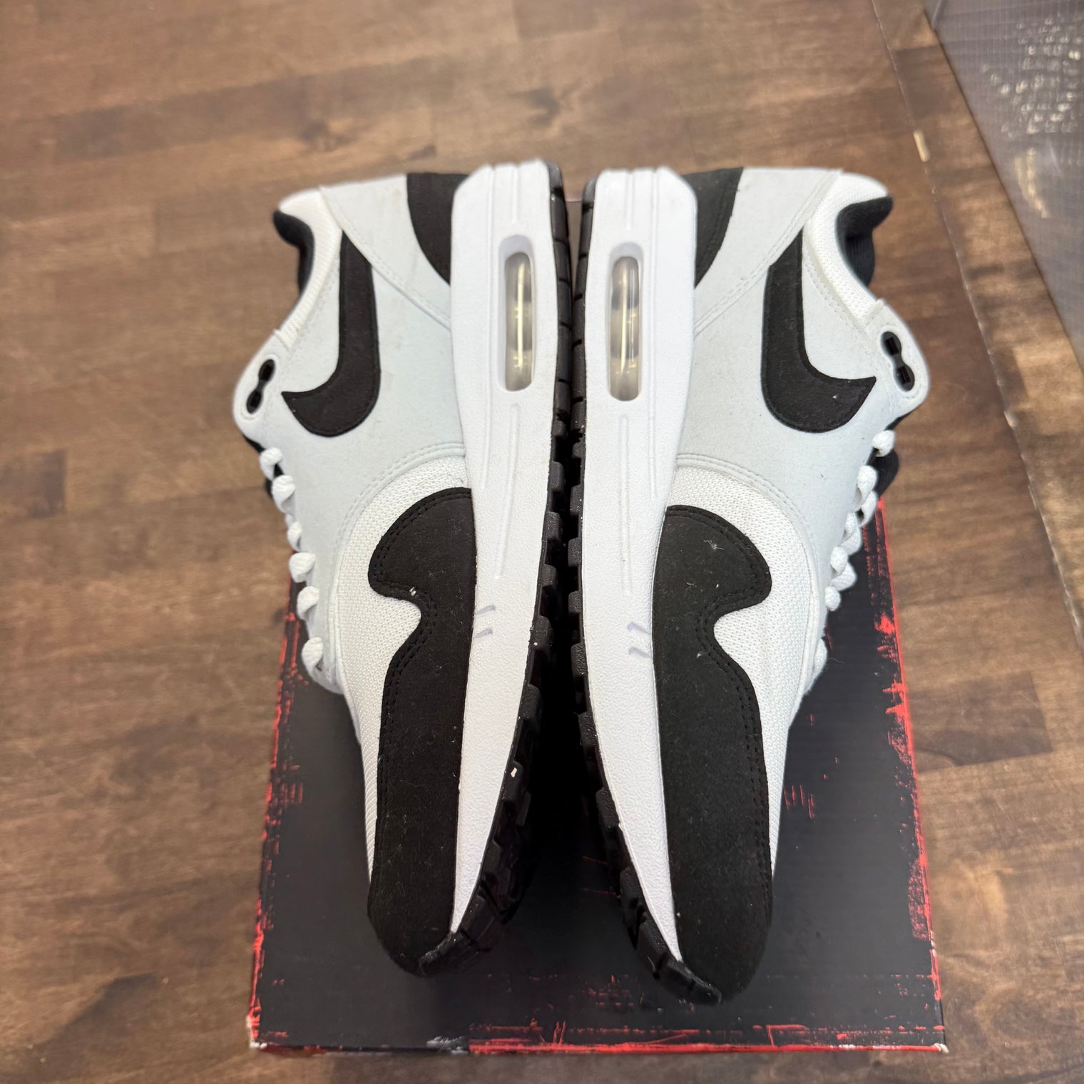 Black White Big Bubble Air Max 1 (USED, Replacement Box)