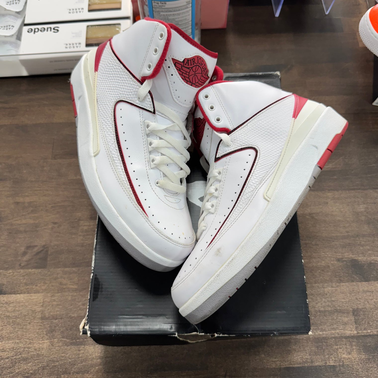 White Red Jordan 2 Retro (2014) (USED, No Insoles)