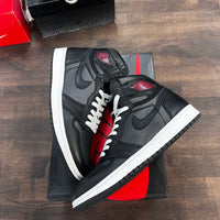 Black Satin Gym Red Jordan 1 High (USED)
