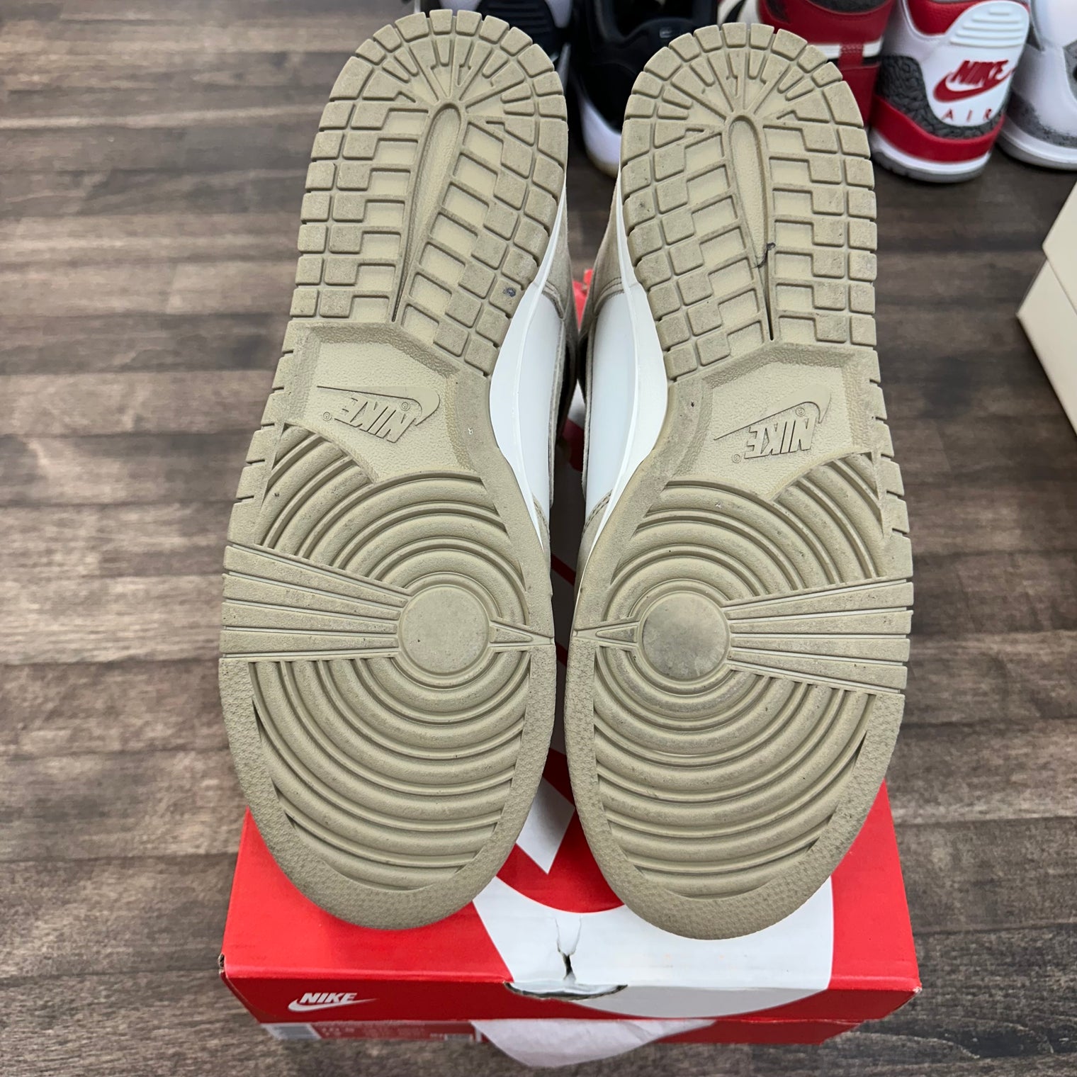 Tan Suede White Nike Dunk High (USED)
