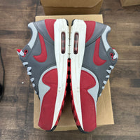 Wolf Grey/Gym Red Dark Grey Nike Air Max 1 Essential (USED, No Box)