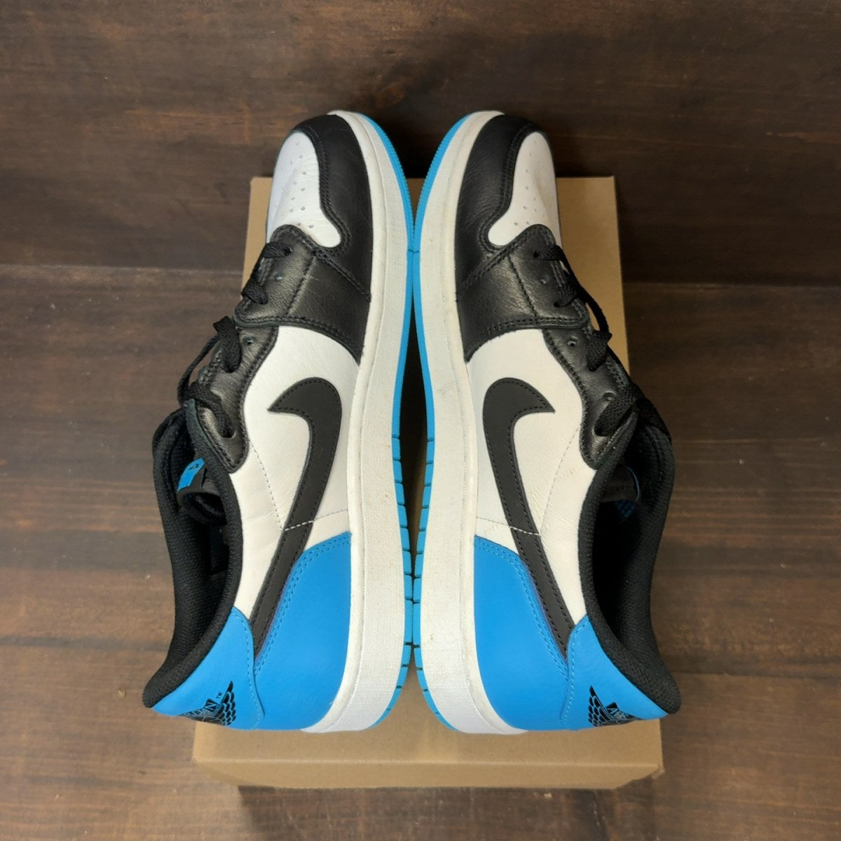 Jordan 1 Retro Low OG Black Dark Powder Blue Size 12 (Pre-Owned) - Image 6