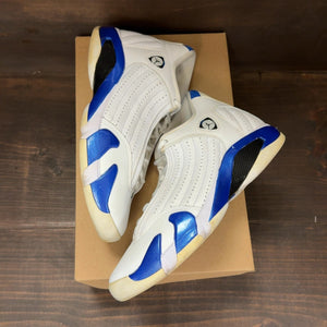 Jordan 14 Retro White Hyper Royal Size 8.5 (Pre-Owned) - Image 2