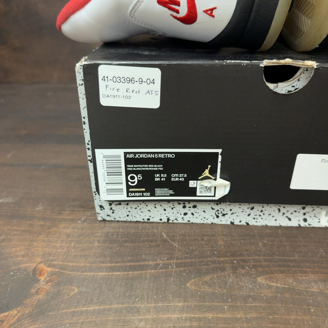 Jordan 5 Retro Fire Red Silver Tongue (2020) Size 9.5 (Pre-Owned)