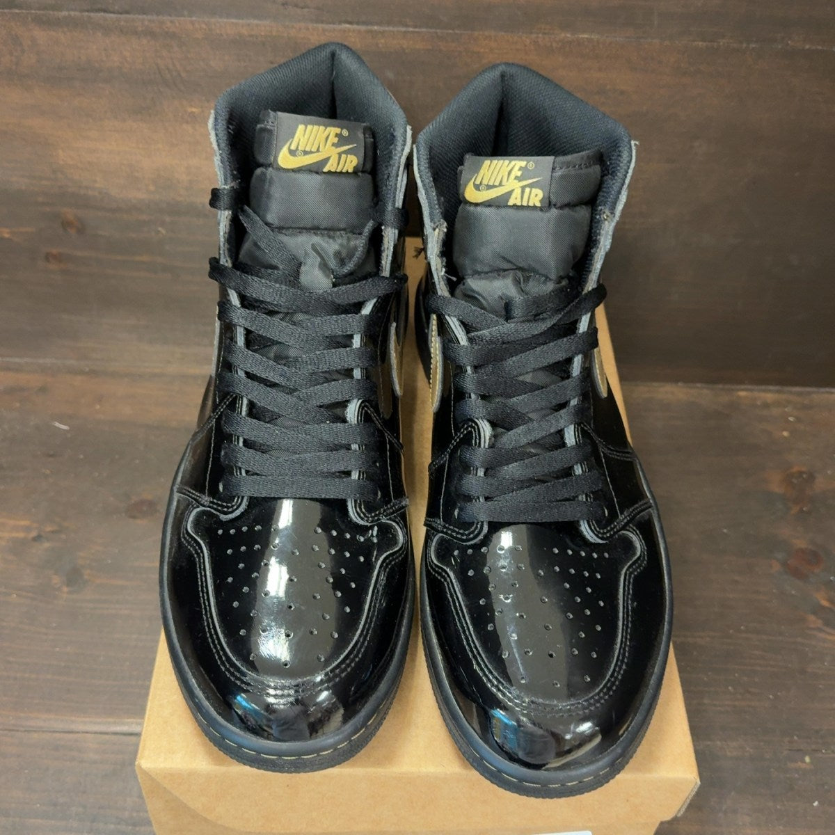 Jordan 1 Retro High Black Metallic Gold (2020) Size 13 (Pre-Owned) - Image 3