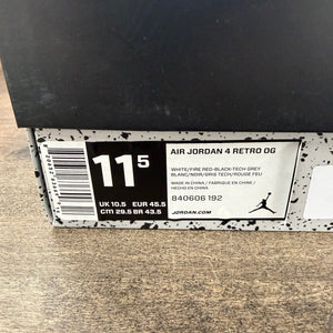 Jordan 4 Retro White Cement (2016) Size 11.5 (Pre-Owned) - Image 6