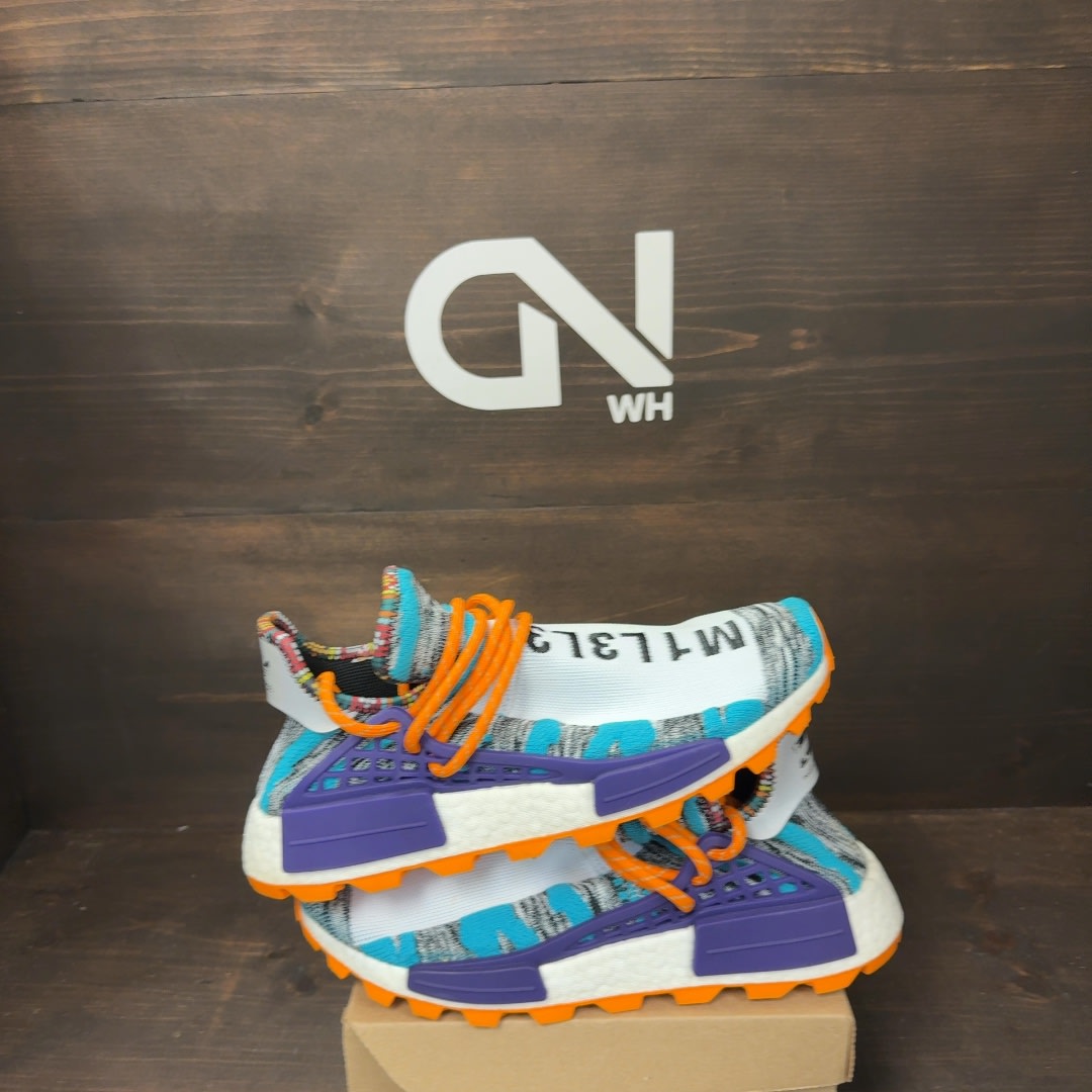 adidas NMD Hu Pharrell Solar Pack Orange Size 9 (Pre-Owned) - Image 1