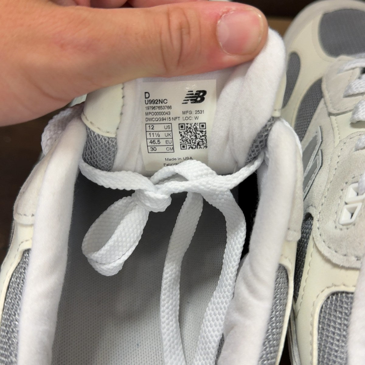New Balance 992 MiUSA White Reflection Size 12 (Pre-Owned) - Image 7