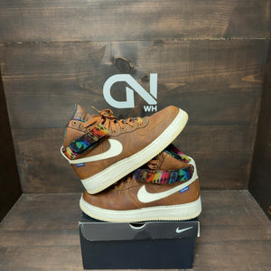 BKLYN BRED Nike Air Force 1 Mid Brown Nike ID Size 10.5 (Pre-Owned) - Image 1