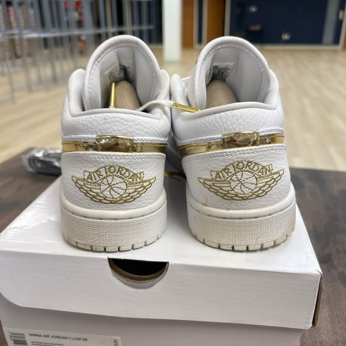 Jordan 1 Low White Metallic Gold (Women's) - Image 4
