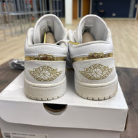Jordan 1 Low White Metallic Gold (Women's) - Image 4