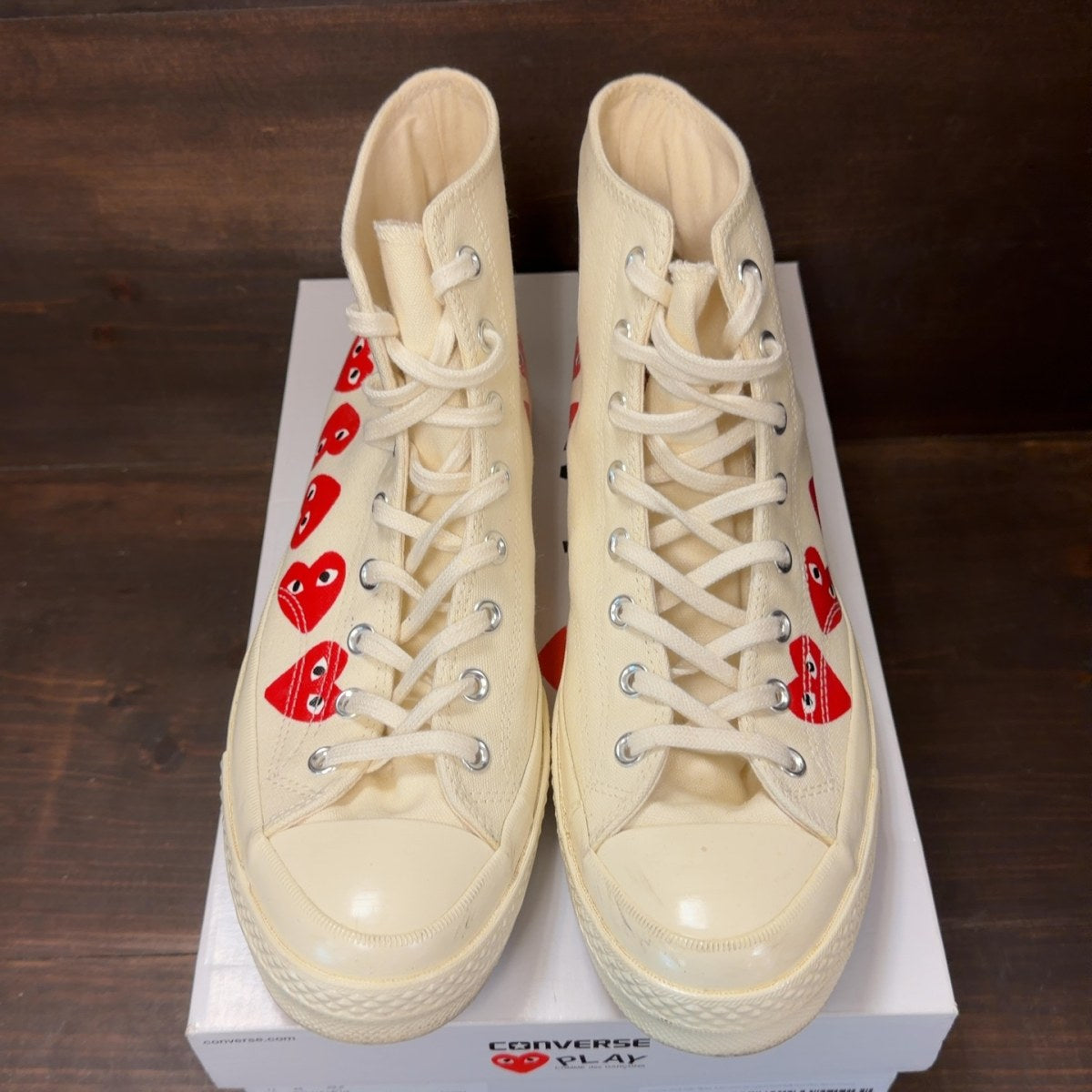 Converse Chuck Taylor All Star 70 Hi Comme des Garcons PLAY Multi-Heart White - Image 3