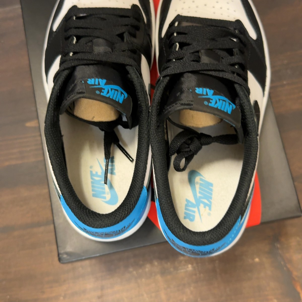 Jordan 1 Retro Low OG Black Dark Powder Blue (Women's) - Image 5