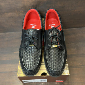 Timberland Woven Leather 3-Eye Lug Supreme Black Size 11 (Pre-Owned)