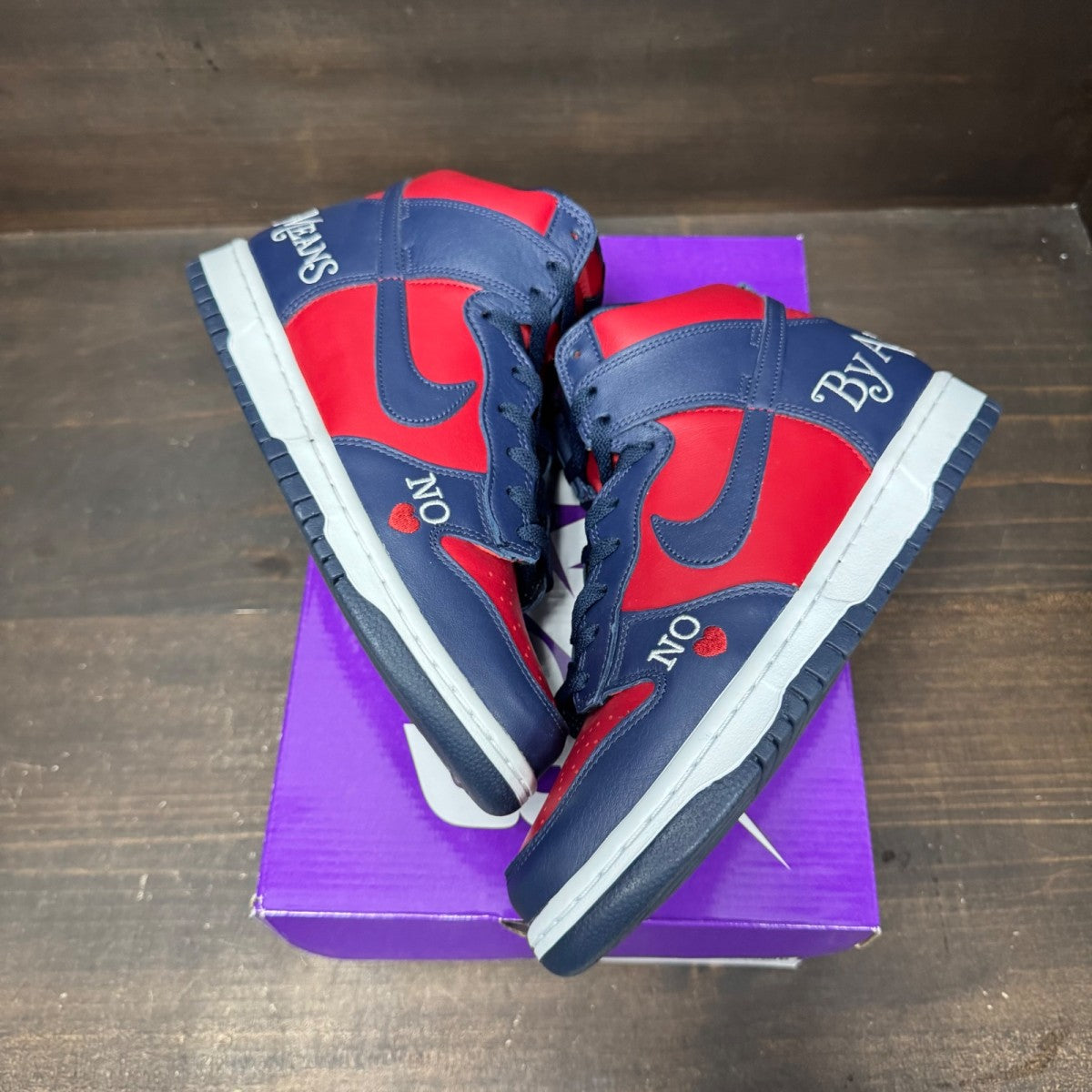 Nike SB Dunk High Supreme By Any Means Navy Size 8.5 (Pre-Owned) - back