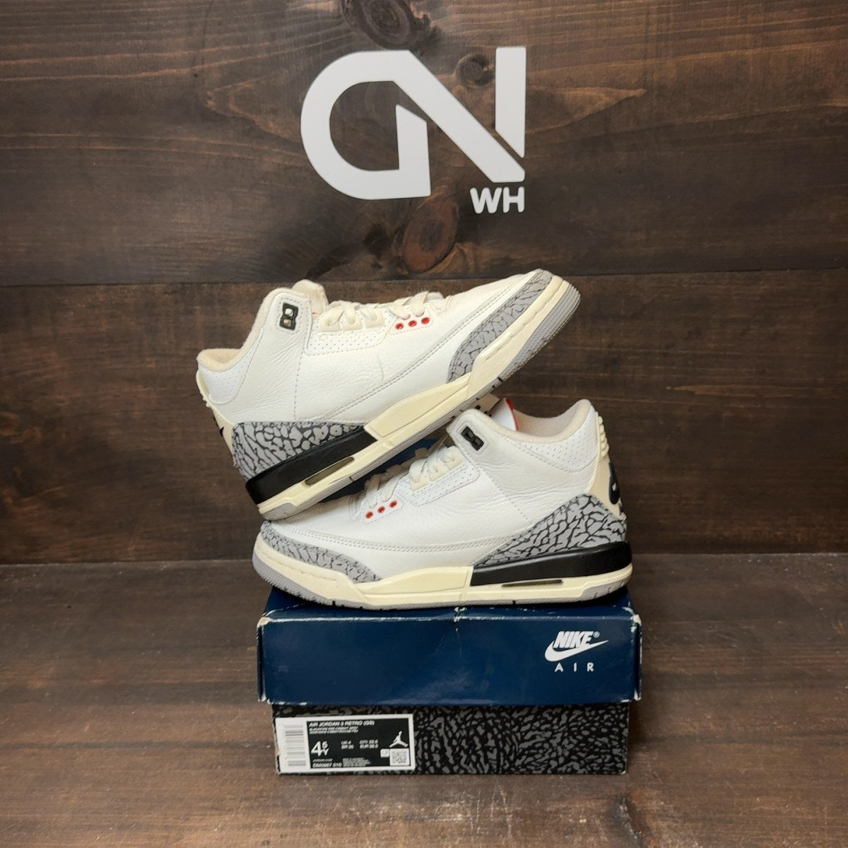 Jordan 3 Retro White Cement Reimagined (GS) Size 4Y (Pre-Owned) - Image 1