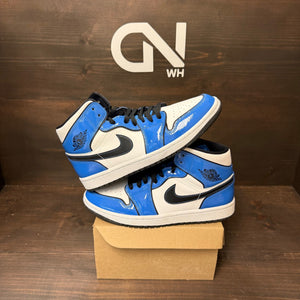 Jordan 1 Mid Signal Blue Size 8.5 (Pre-Owned) - Image 1