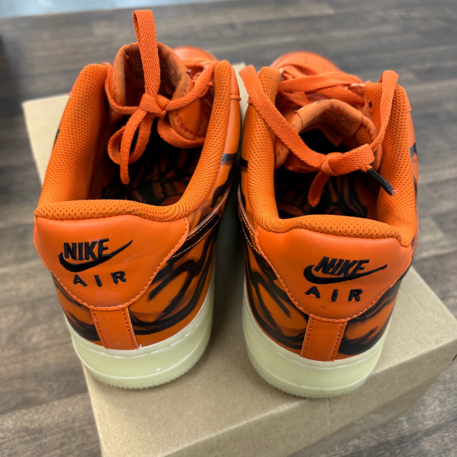 Halloween Skeleton Air Force 1 Orange (USED,No Box)