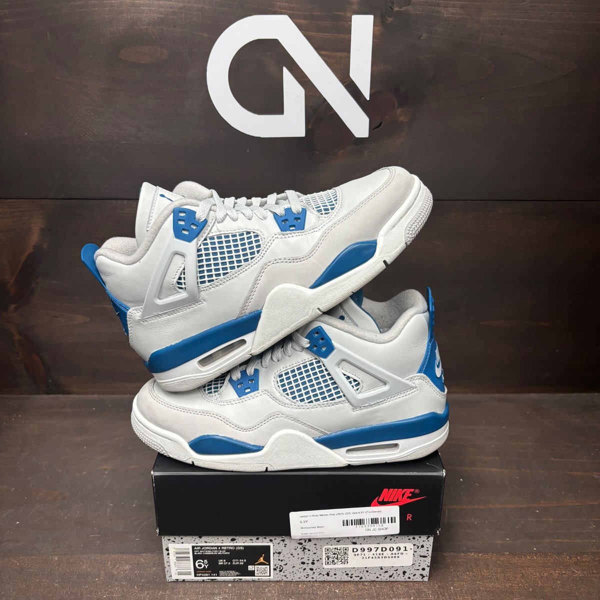 Jordan 4 Retro Military Blue (2024) (GS) Size 6.5Y (Pre-Owned) - front