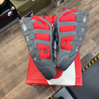 Dark Grey Light Crimson Nike Air More Uptempo Low (USED)