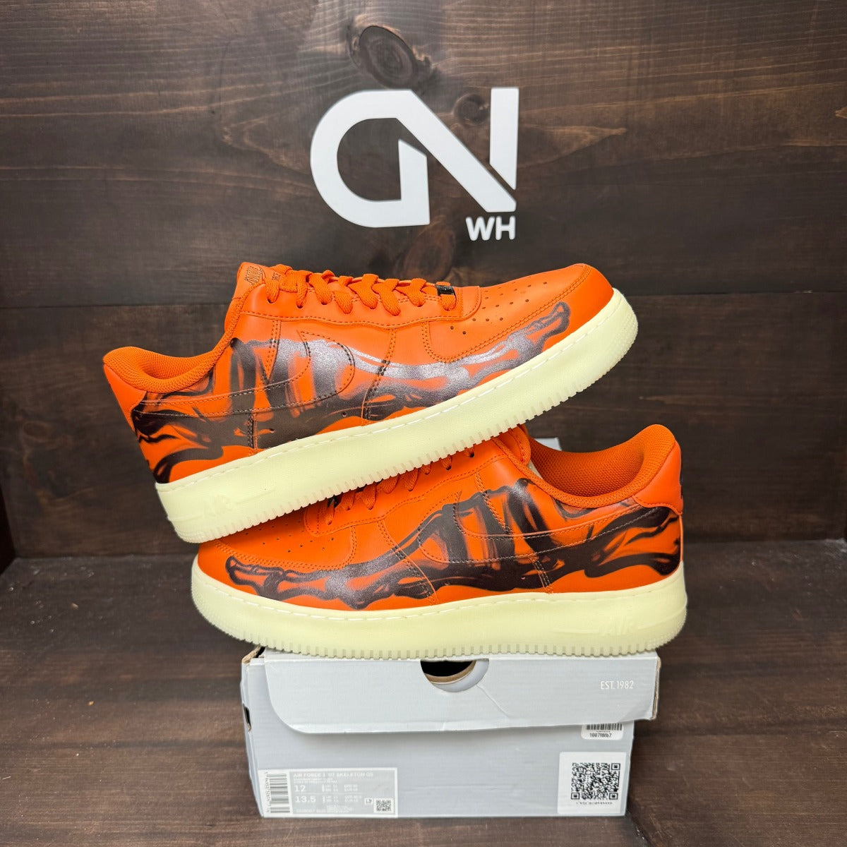 Nike Air Force 1 Low Orange Skeleton Halloween (2020) - Image 1