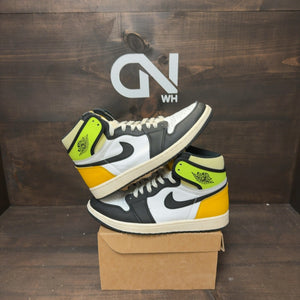 Jordan 1 Retro High White Black Volt University Gold Size 8 (Pre-Owned) - Image 1