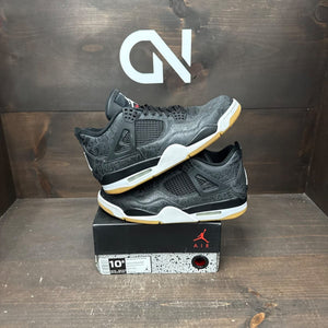 Jordan 4 Retro Laser Black Gum Size 10.5 (Pre-Owned) - front