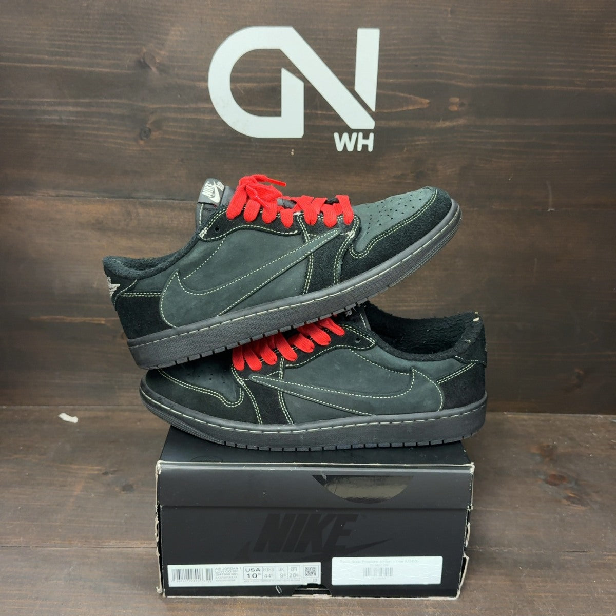 Jordan 1 Retro Low OG SP Travis Scott Black Phantom Size 10.5 (Pre-Owned)