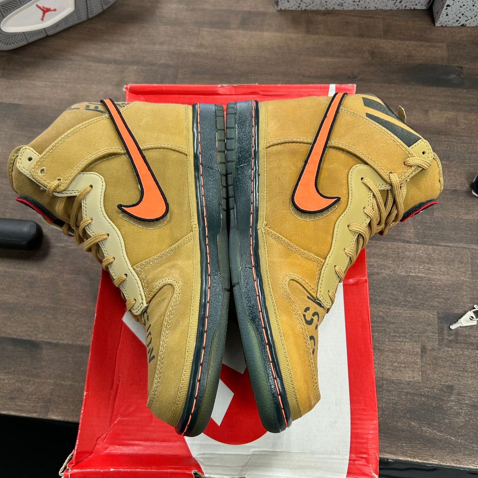 All-Star Galaxy Gold Nike Dunk High (USED, Replacement Box)