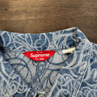 Supreme Script Jacquard Denim Trucker Jacket (USED)
