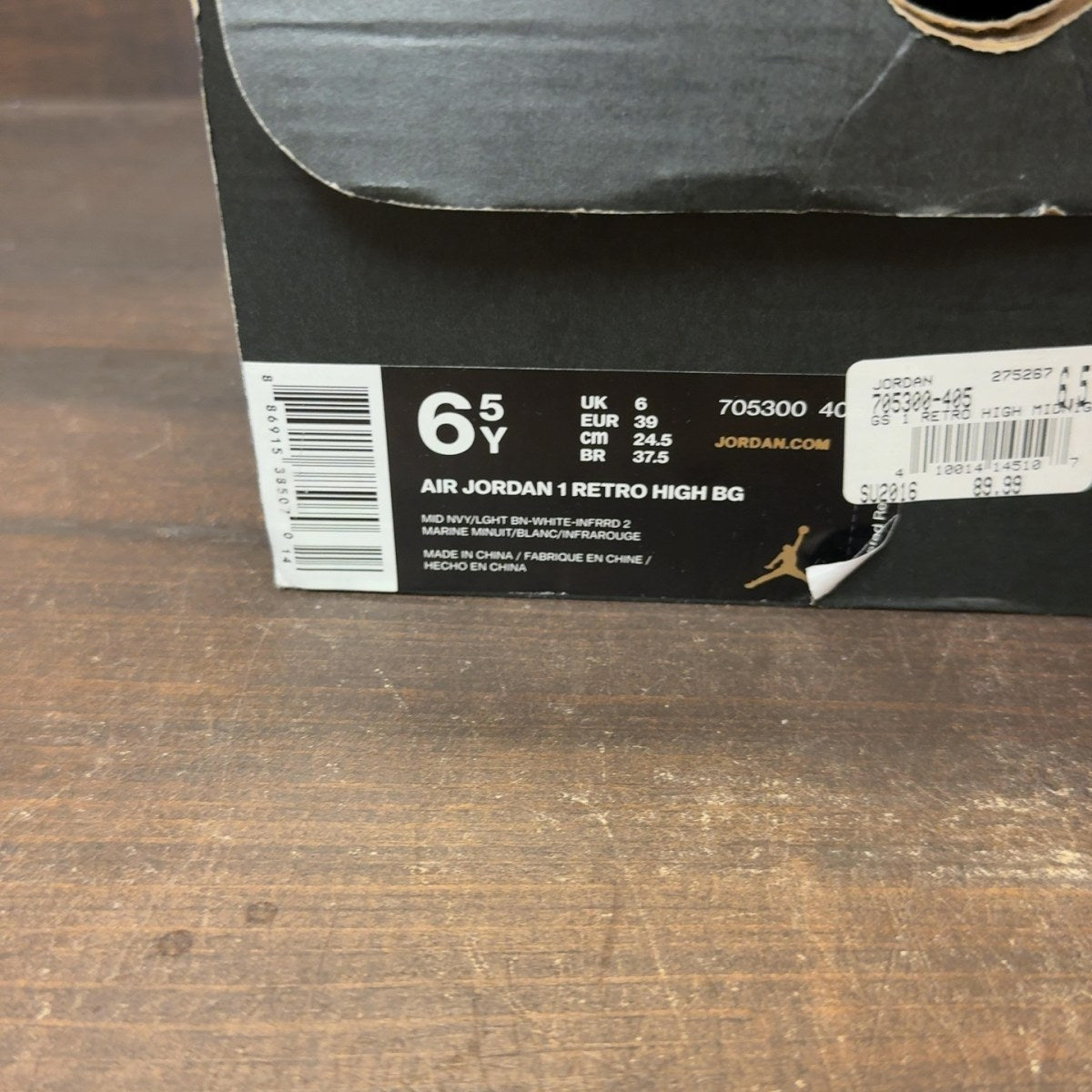 Air Jordan 1 Retro High GS 'Midnight Navy' Size 6.5 (Pre-Owned) - Image 7