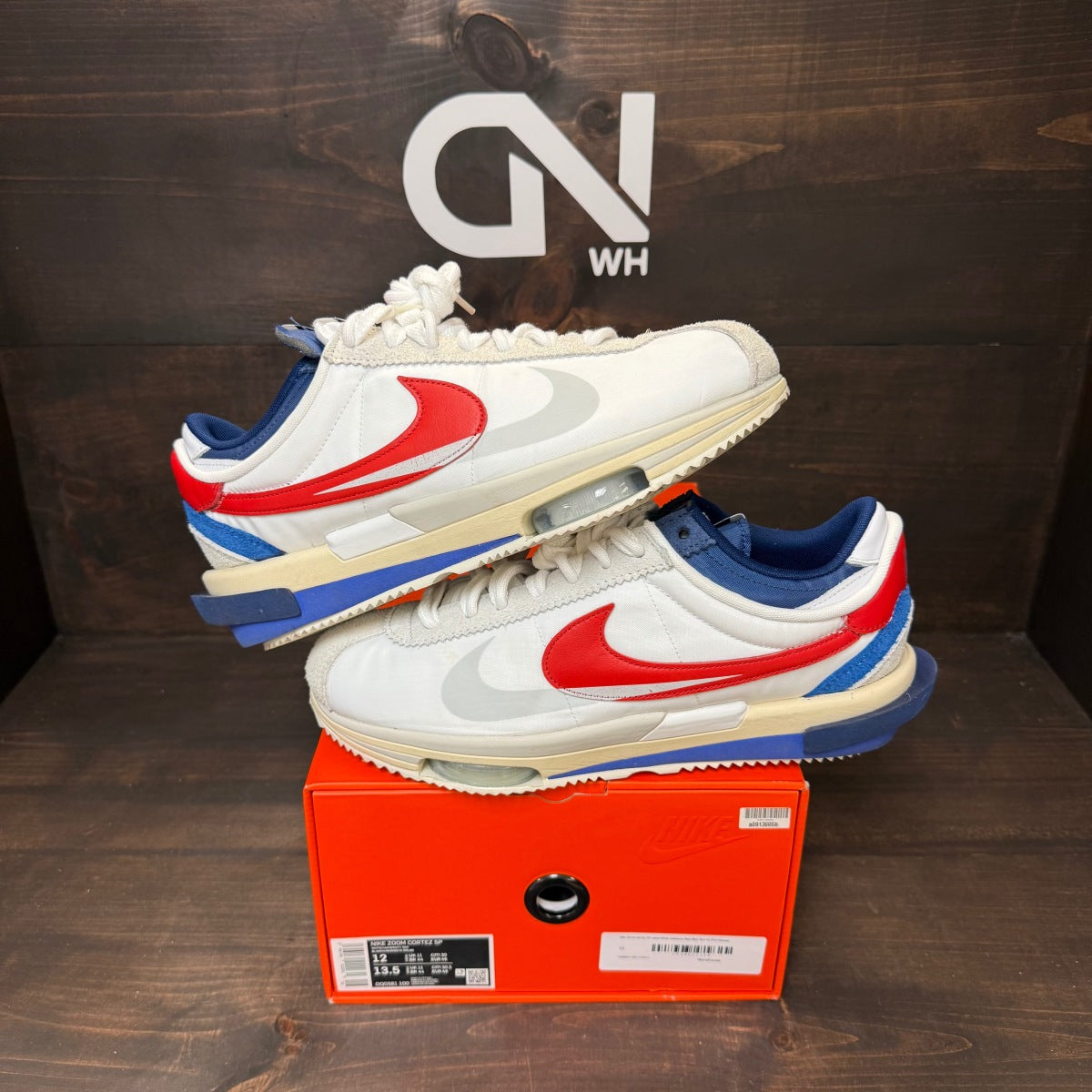 Nike Zoom Cortez SP sacai White University Red Blue - Image 1