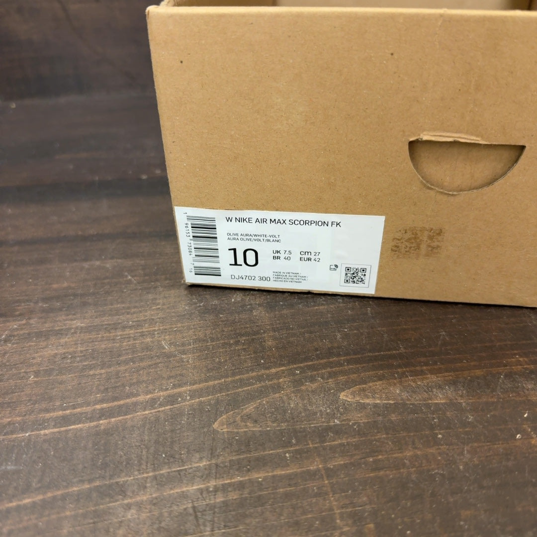 Nike Air Max Scorpion FK Olive Aura (Women's) Size 10W (Pre-Owned)