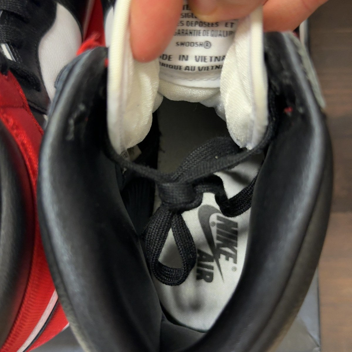 Jordan 1 Retro High Satin Black Toe (Women's) Size 12W (Pre-Owned) - Image 6