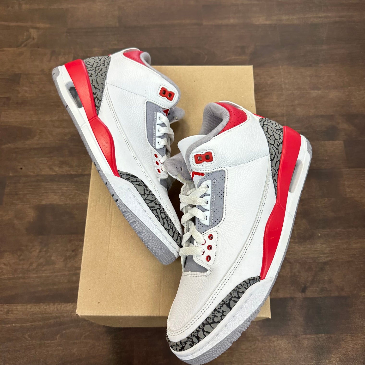 Fire Red Jordan 3 Retro (USED, no box)