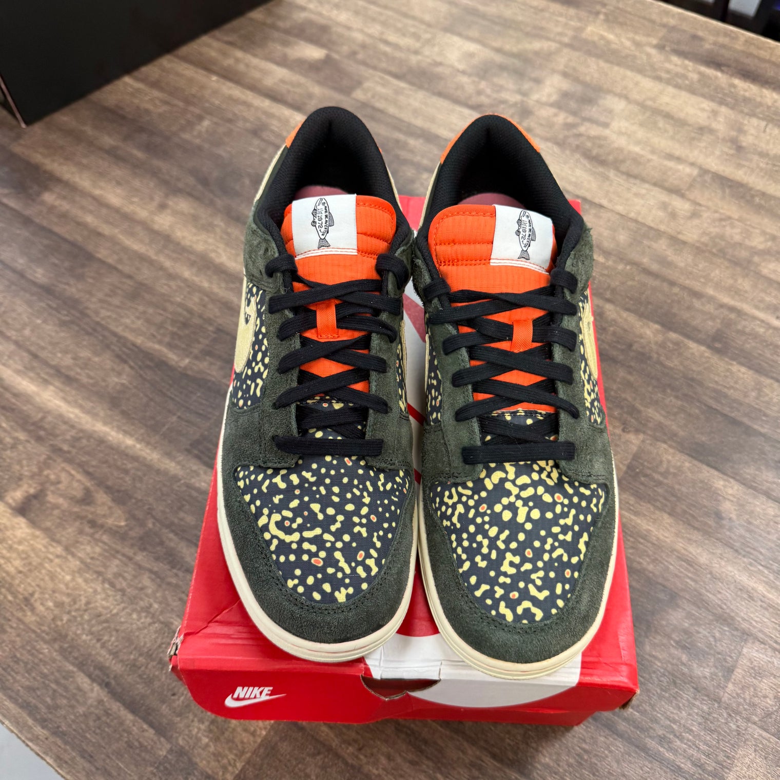 Gone Fishing Rainbow Trout Nike Dunk Low SE (USED)