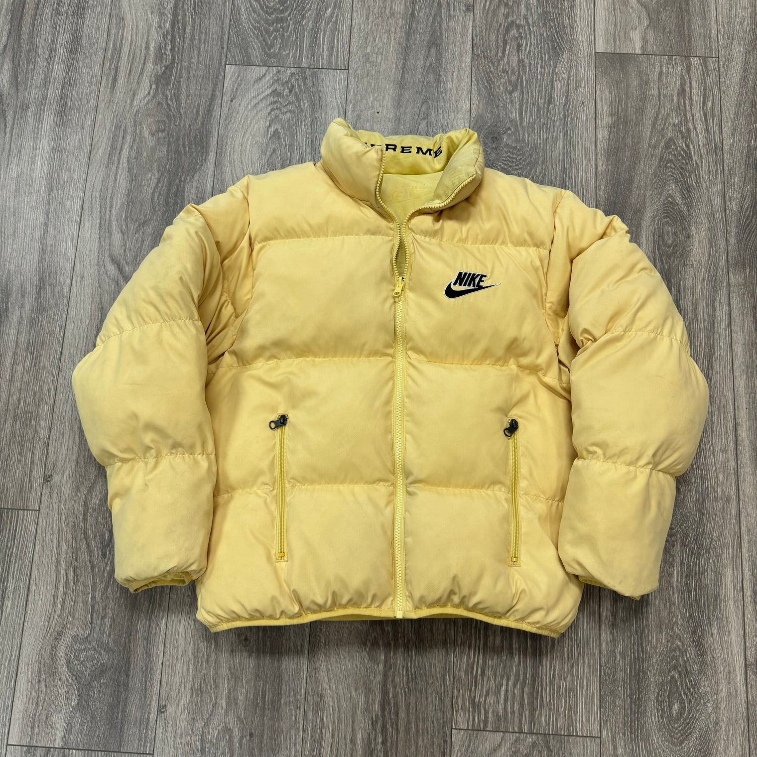 Supreme Nike Pale Yellow Puffer Jacket (USED)
