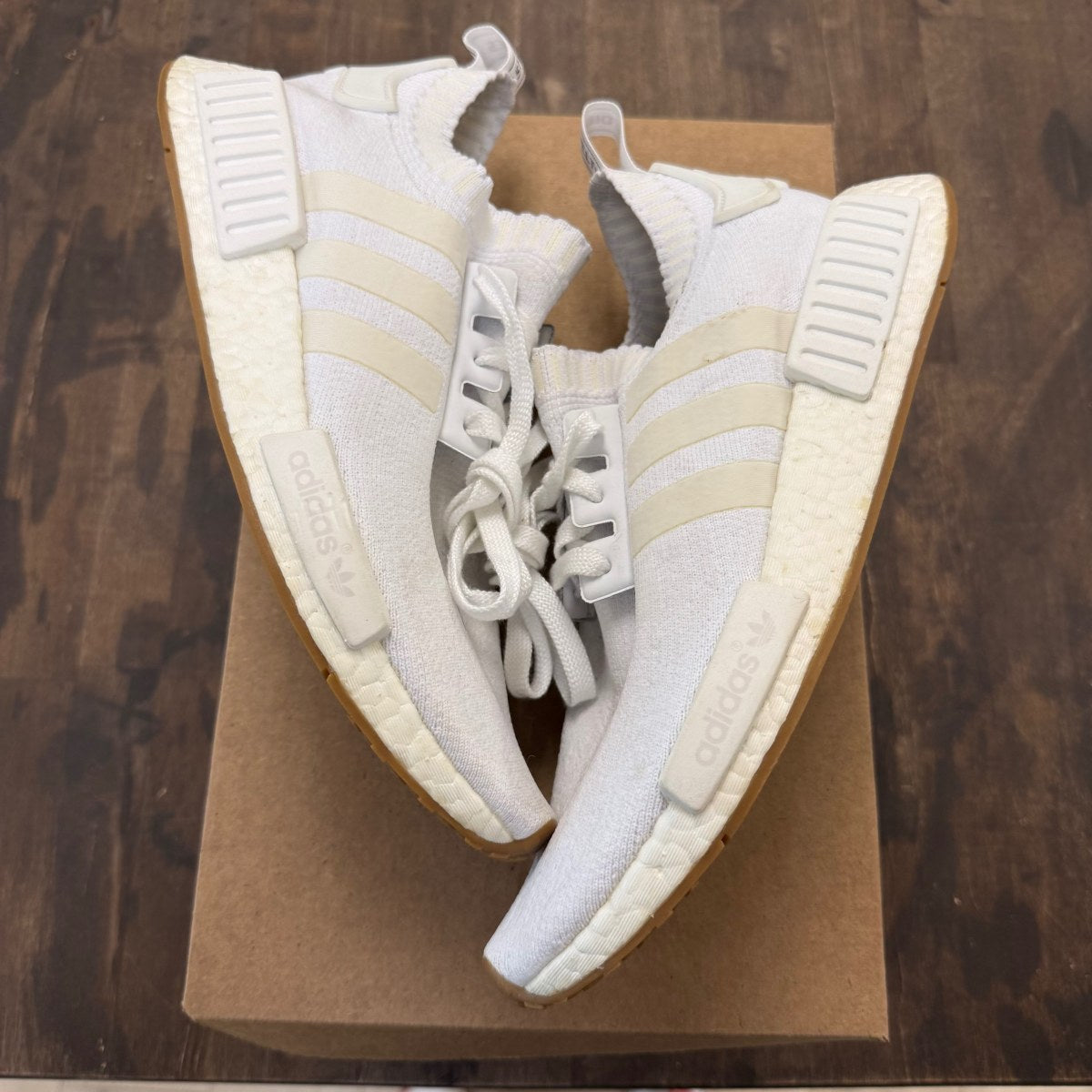 adidas NMD R1 Gum Pack White Size 9 (Pre-Owned) - Image 1