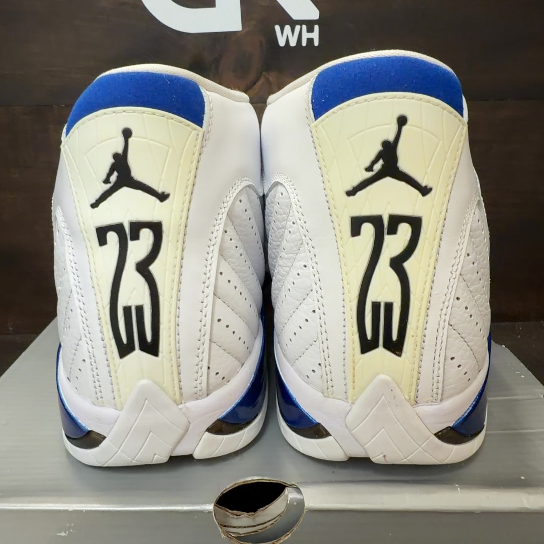 Jordan 14 Retro White Hyper Royal Size 13 (Pre-Owned)