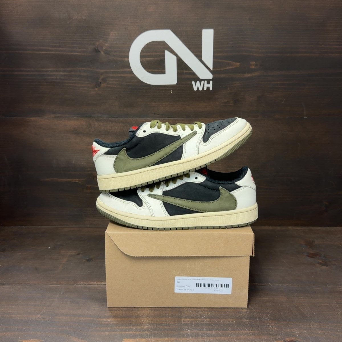 Jordan 1 Retro Low OG SP Travis Scott Olive (Women's) Size 8W (Pre-Owned) - Image 1