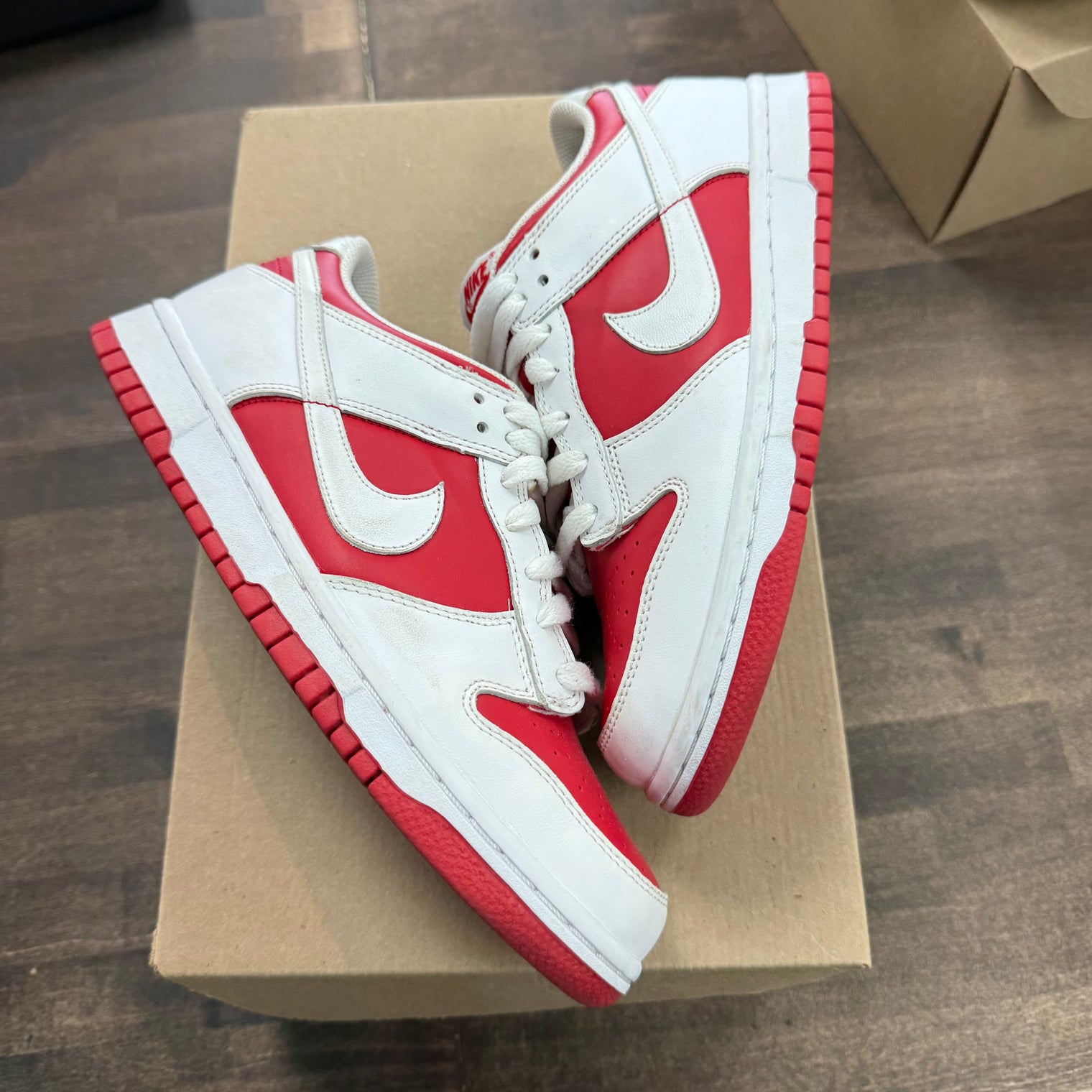 Championship Red Nike Dunk Low (GS) (USED, No Box)