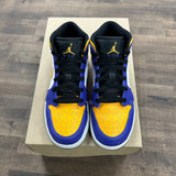 Jordan 1 Mid Lakers (2022) (US 4Y) (USED, No Box) Size 4Y (Pre-Owned) - Image 2