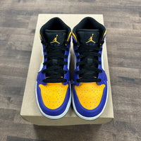 Jordan 1 Mid Lakers (2022) (US 4Y) (USED, No Box)