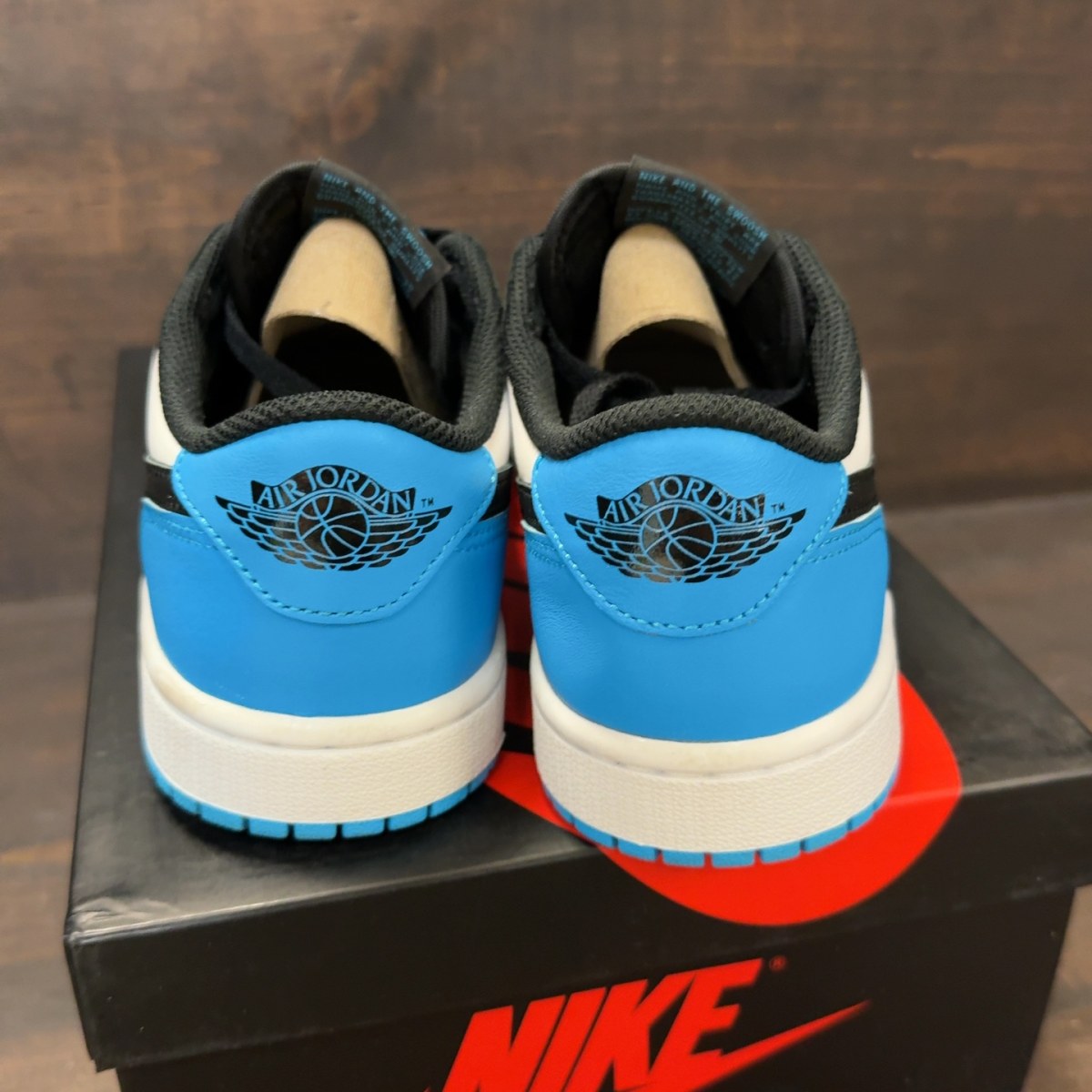 Jordan 1 Retro Low OG Black Dark Powder Blue (Women's) - Image 4