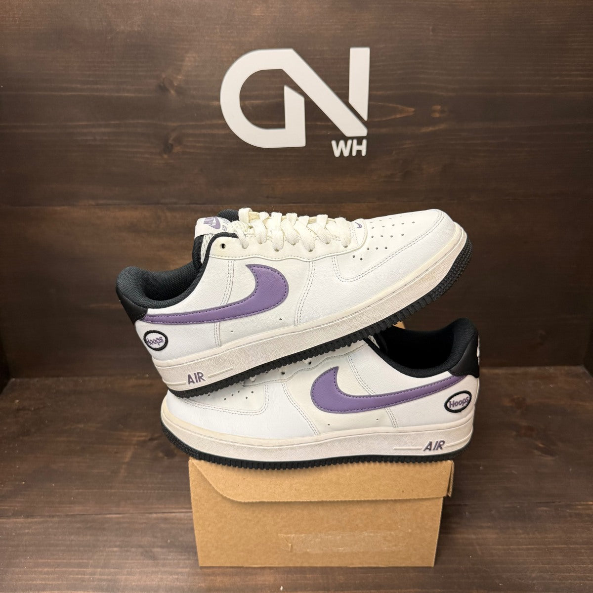 Nike Air Force 1 Low Hoops White Canyon Purple Size 8 (Pre-Owned) - Image 1