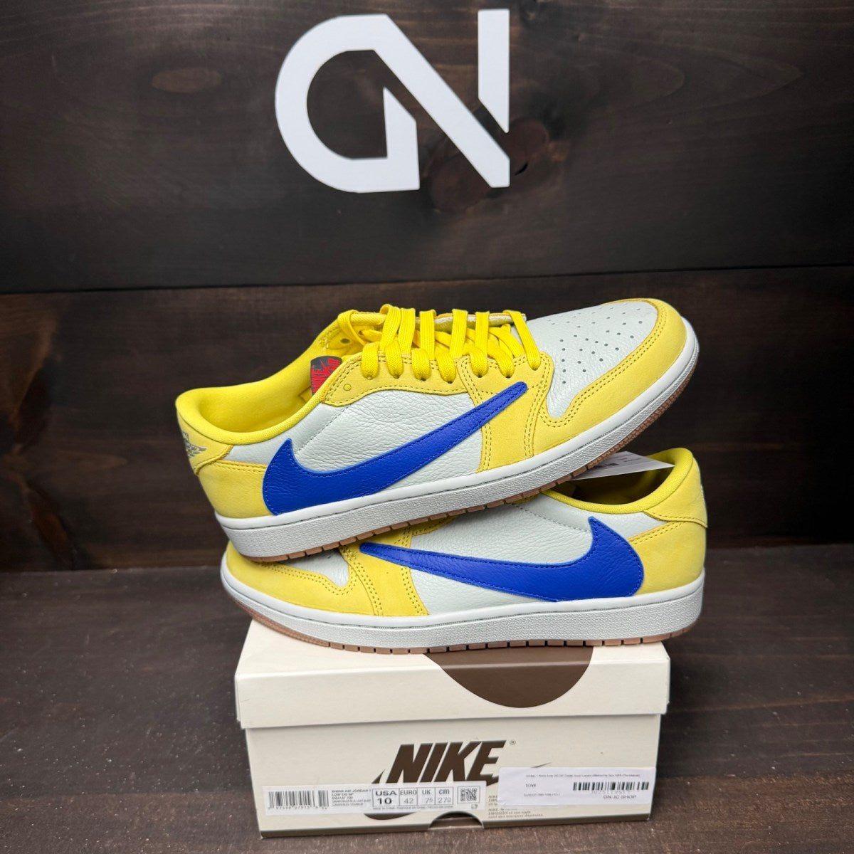 Jordan 1 Retro Low OG SP Travis Scott Canary (Women's) - Image 1