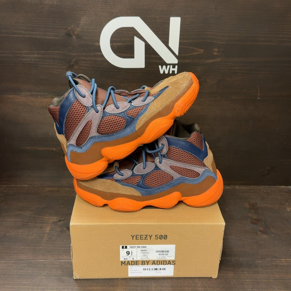 adidas Yeezy 500 High Tactile Orange Size 9.5 (Pre-Owned) - Image 1