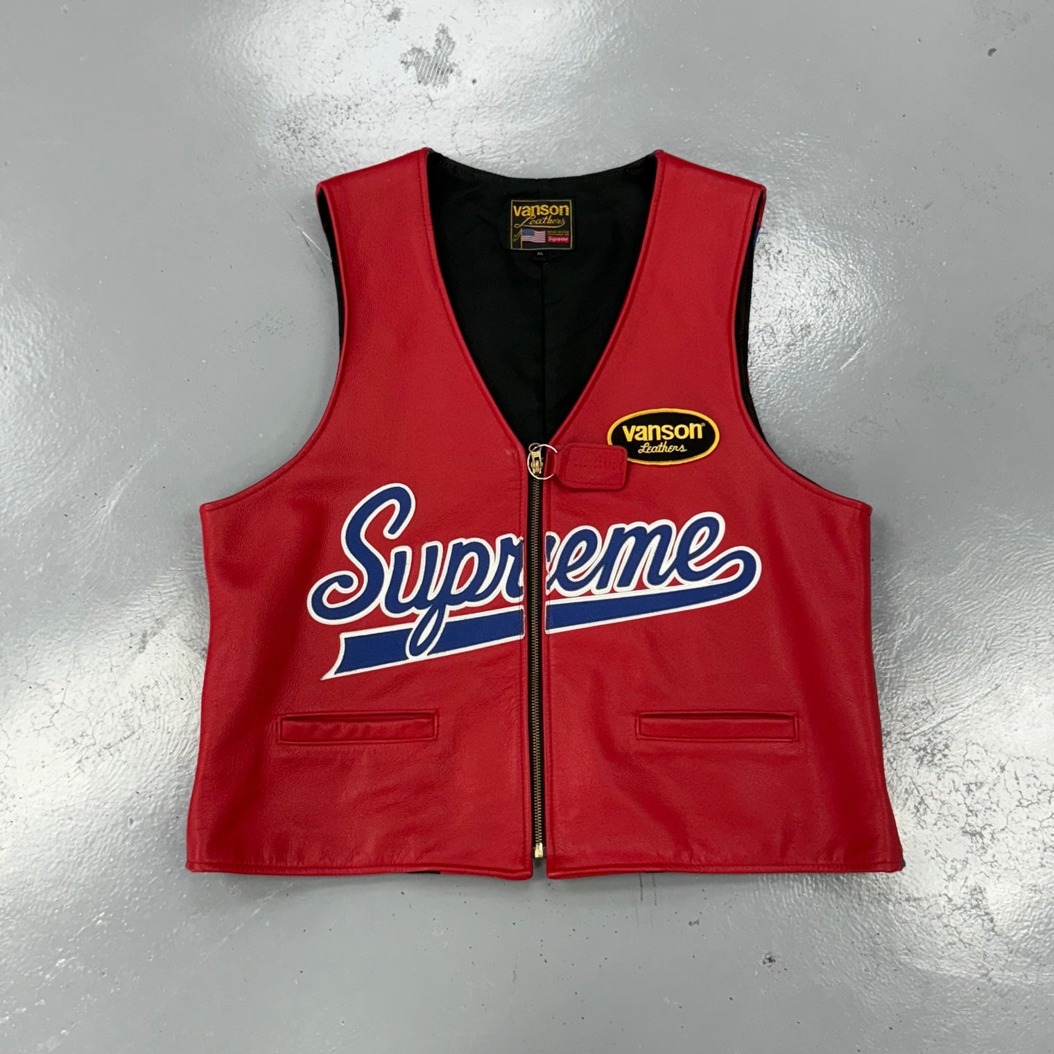 Supreme Vanson Leather Spider Web Vest (USED)