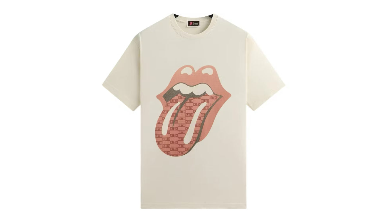 Kith x The Rolling Stones Monogram Tongue Tee Sandrift